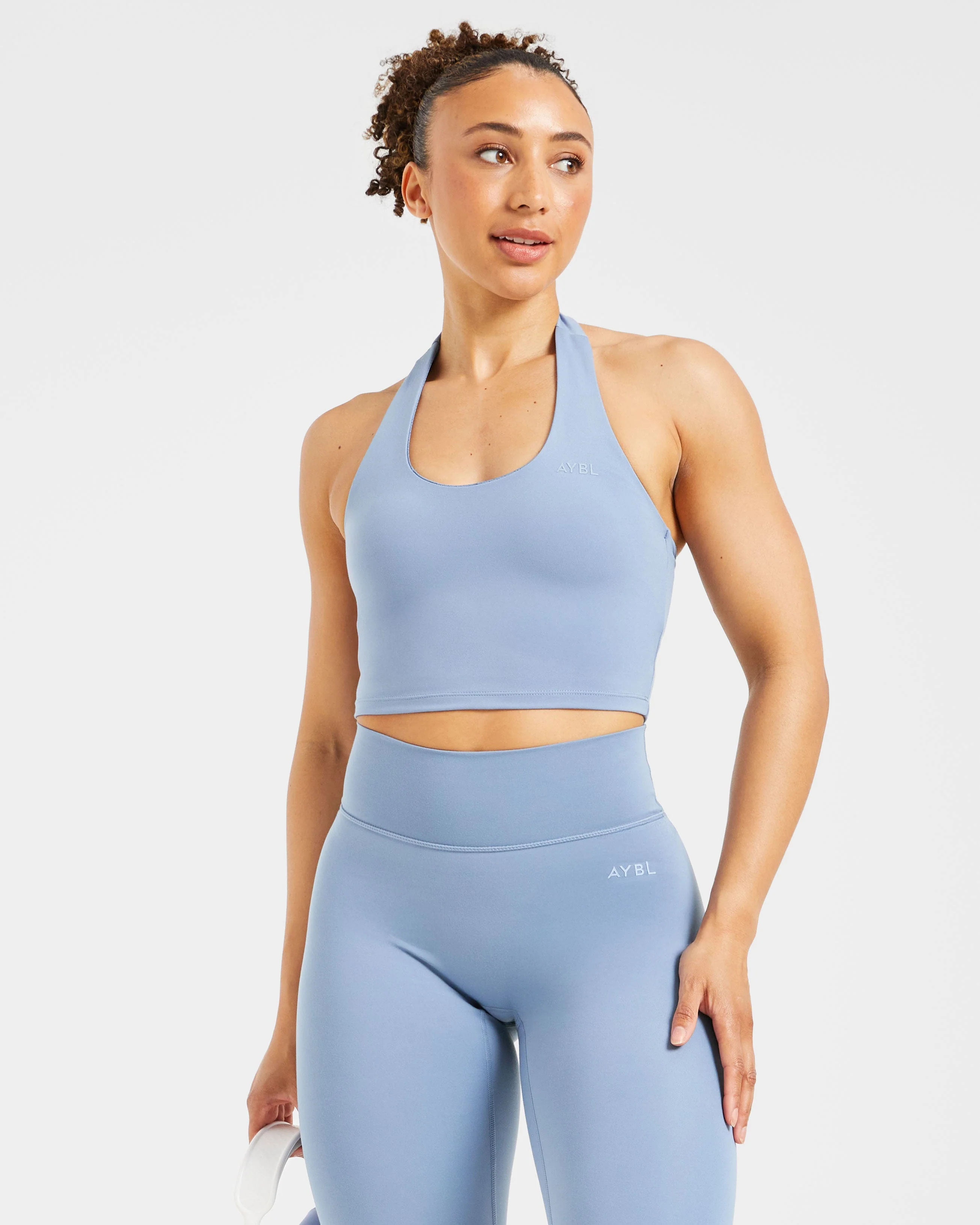 Staple Halterneck Crop Top - Slate Blauw - Image 7