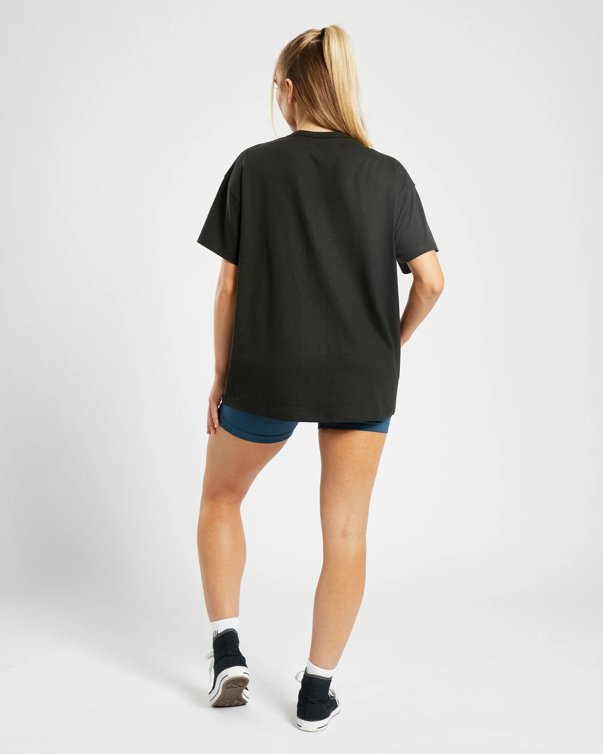 Varsity Oversized T Shirt - Zwart/Blauw - Image 12