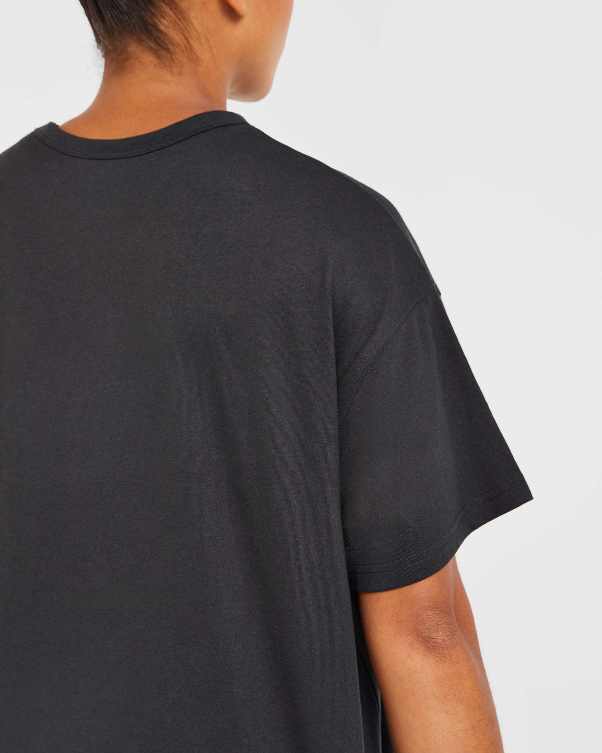 Varsity Oversized T Shirt - Zwart/Blauw - Image 6