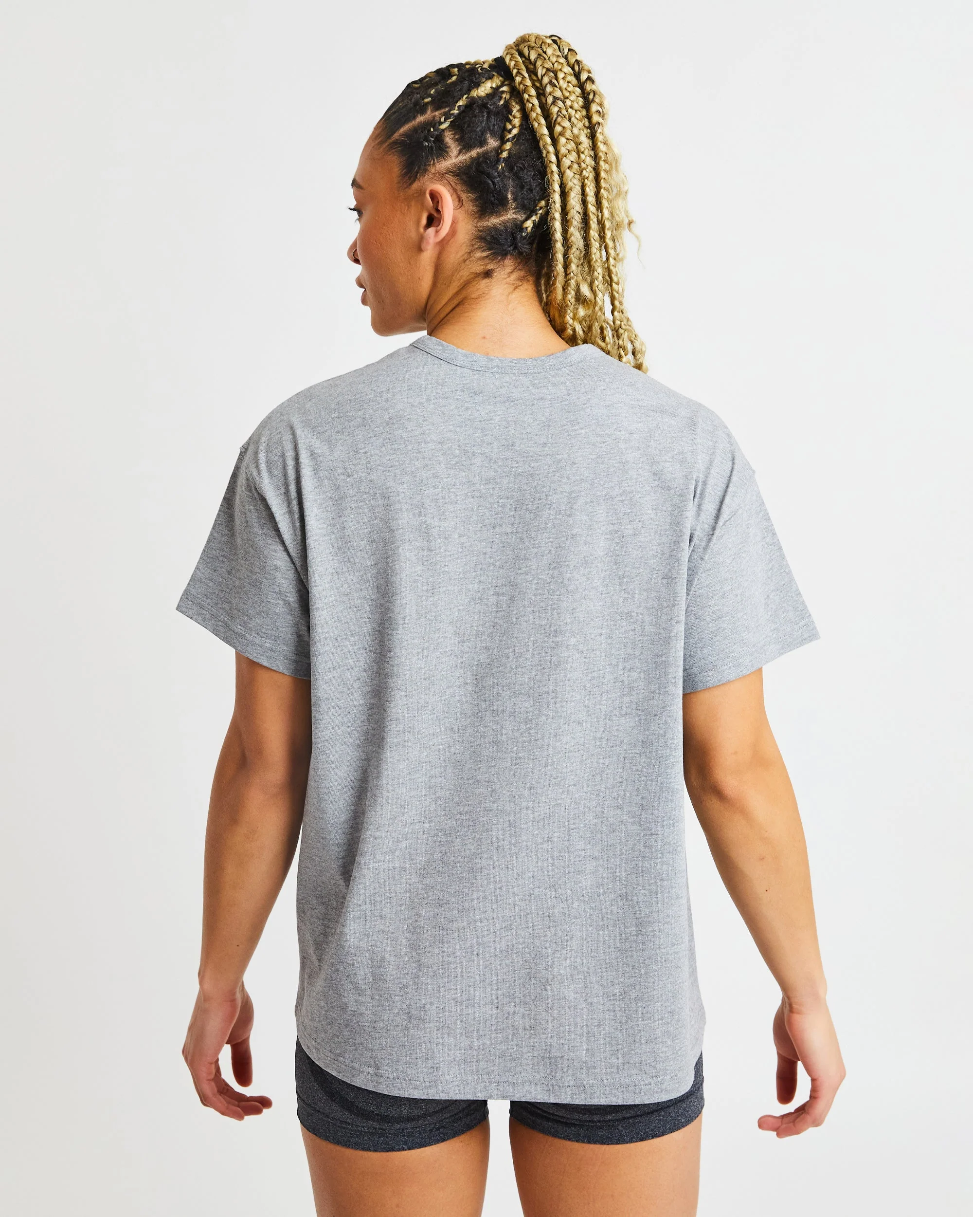 Varsity Oversized T Shirt - Heather Grijs - Image 10
