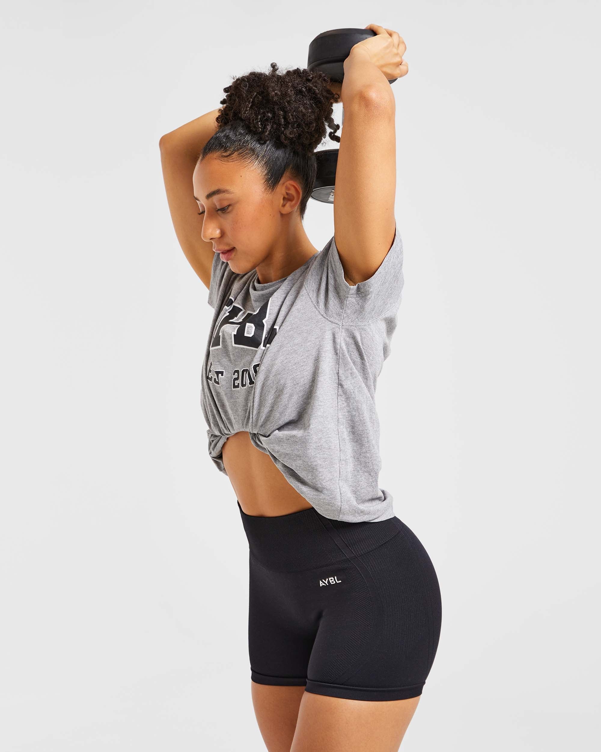 Varsity Oversized T Shirt - Heather Grijs - Image 8