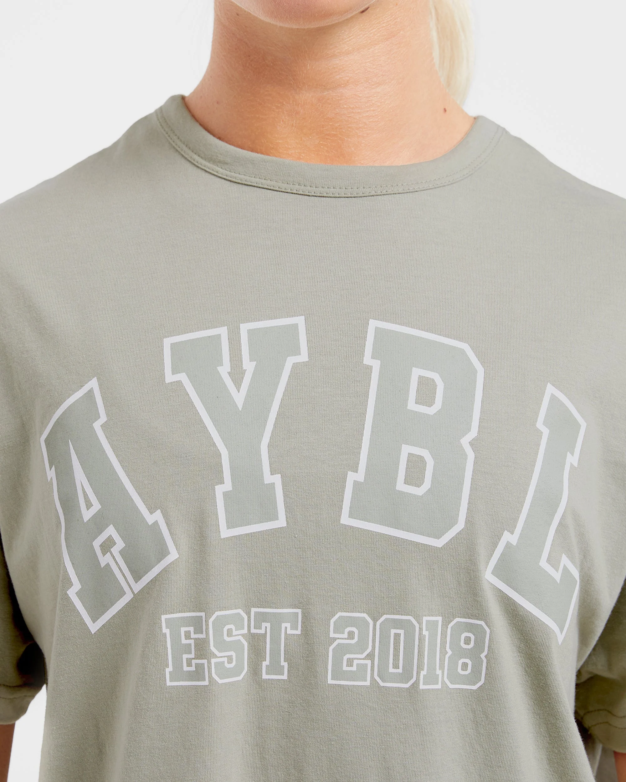 Varsity Oversized T Shirt - Olive Groen - Image 5